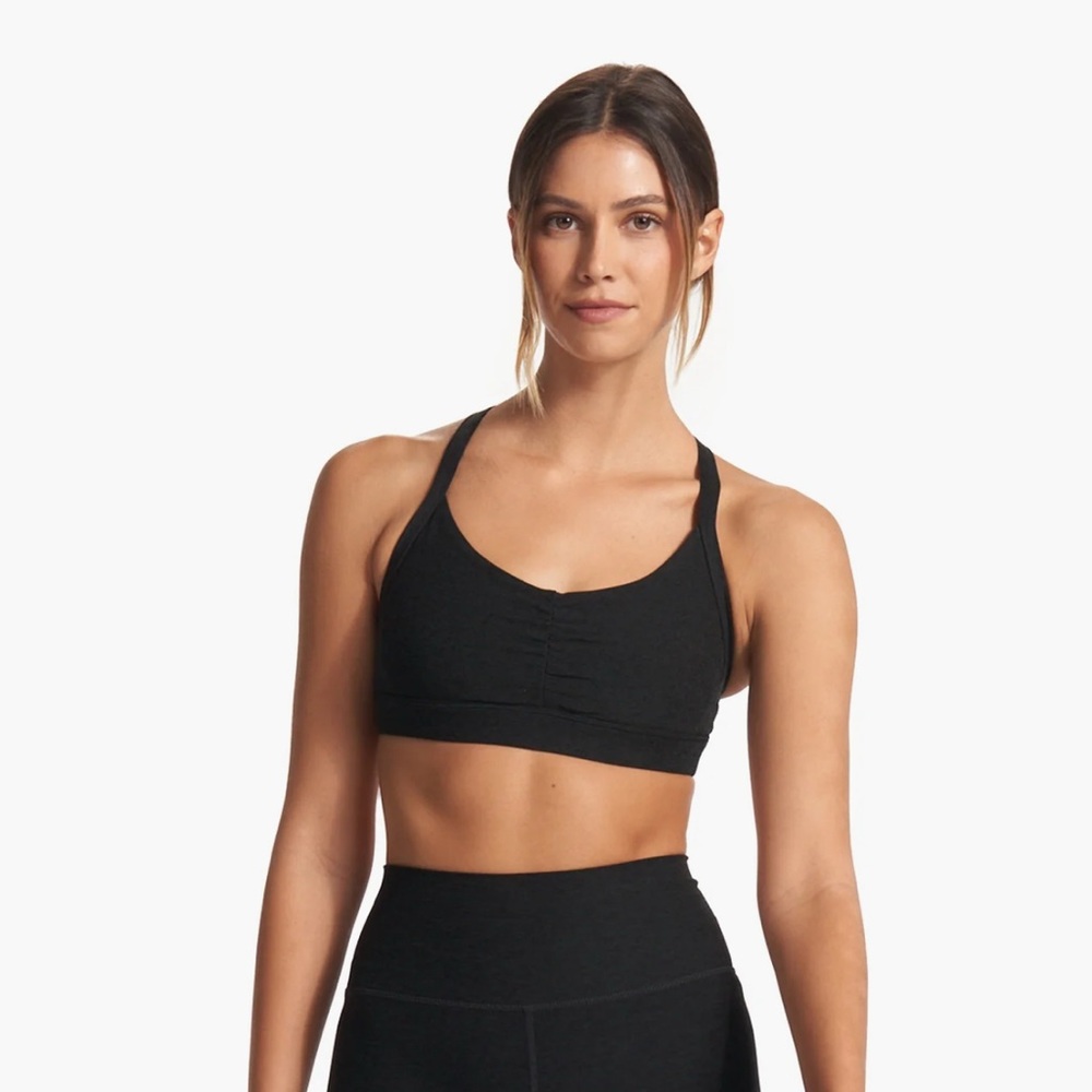 Vuori Elevation Ruched Bra – Black – Size Small
